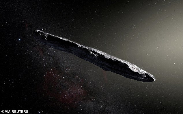 La impresión de este artista muestra que Oumuamua, que se descubrió en 2017. Hasta ahora, se conocía como el primer objeto interestelar en visitar nuestro sistema solar.