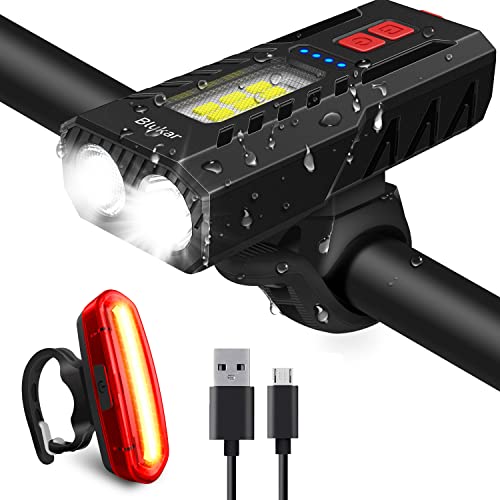 Luz Frontal Recargable USB Para Bicicleta 1800 Lúmenes 4Modos de Luz Trasera LED 
