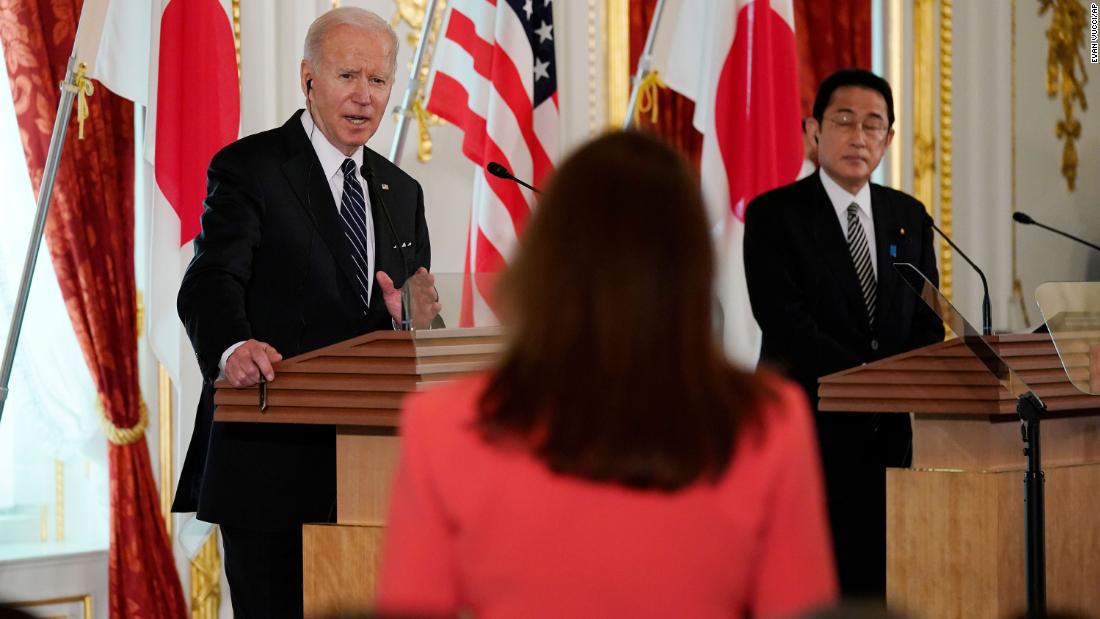 El comentario de Biden sobre Taiwán prevalece entre los líderes de Japón, India y Australia en el último día de su viaje asiático.