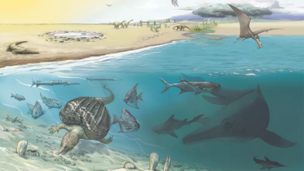 Fósiles de criaturas gigantes parecidas a ballenas llamadas ictiosaurios encontrados en los Alpes suizos