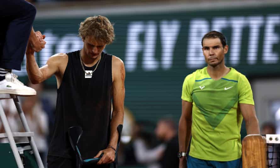 Alexander Zverev se vio obligado a retirarse de las semifinales con Rafael Nadal