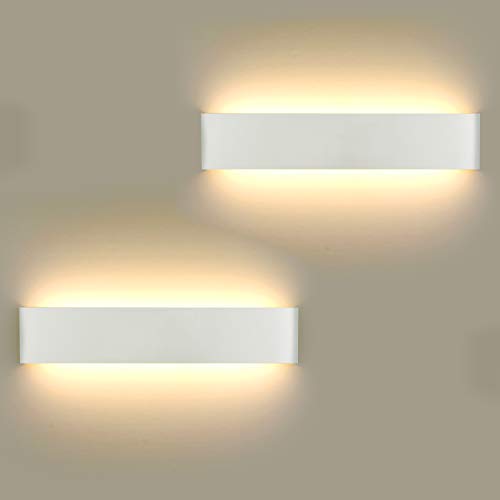2 Pcs Aplique Pared Interior LED 7W Lámpara de pared Moderna 3000K Blanco Cálido Perfecto para Salon Dormitorio Sala Pasillo Escalera 