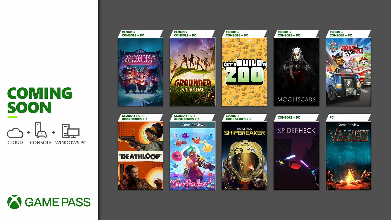 Deathloop, Grounded y Valheim lideran las últimas incorporaciones de Xbox Game Pass de septiembre