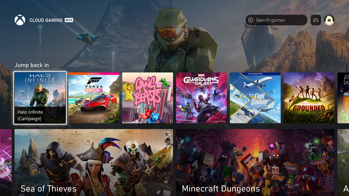 Captura de pantalla de la aplicación Xbox para televisores.