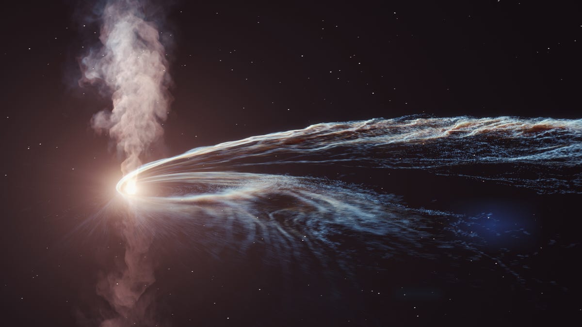 Un agujero negro vomita estrellas después de años de comérselo