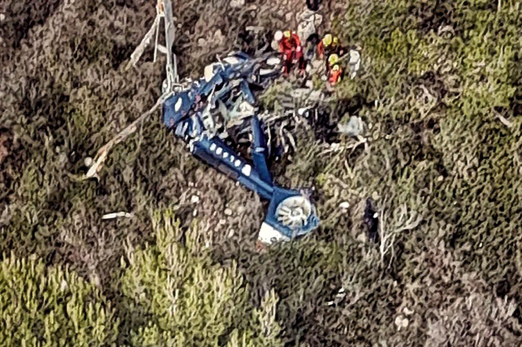 Captura de pantalla de un helicóptero derribado