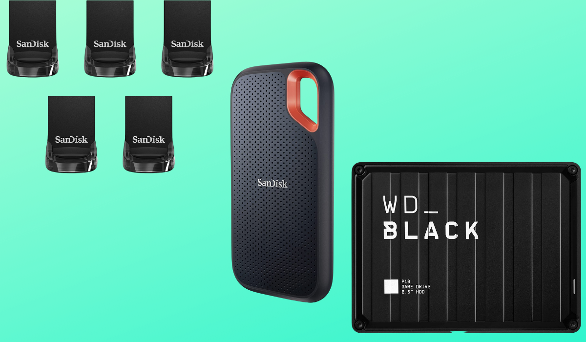Las unidades flash y los dispositivos de almacenamiento Sandisk y WD_Black están a la venta