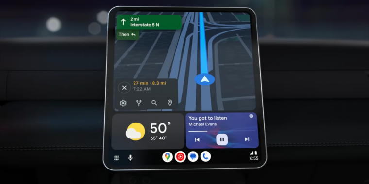 La renovación de Android Auto de pantalla dividida de Google se está implementando ahora