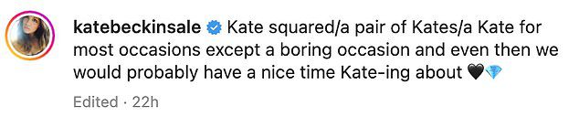 Colegas: Al comentar sobre la publicación, Kate escribió en broma: 