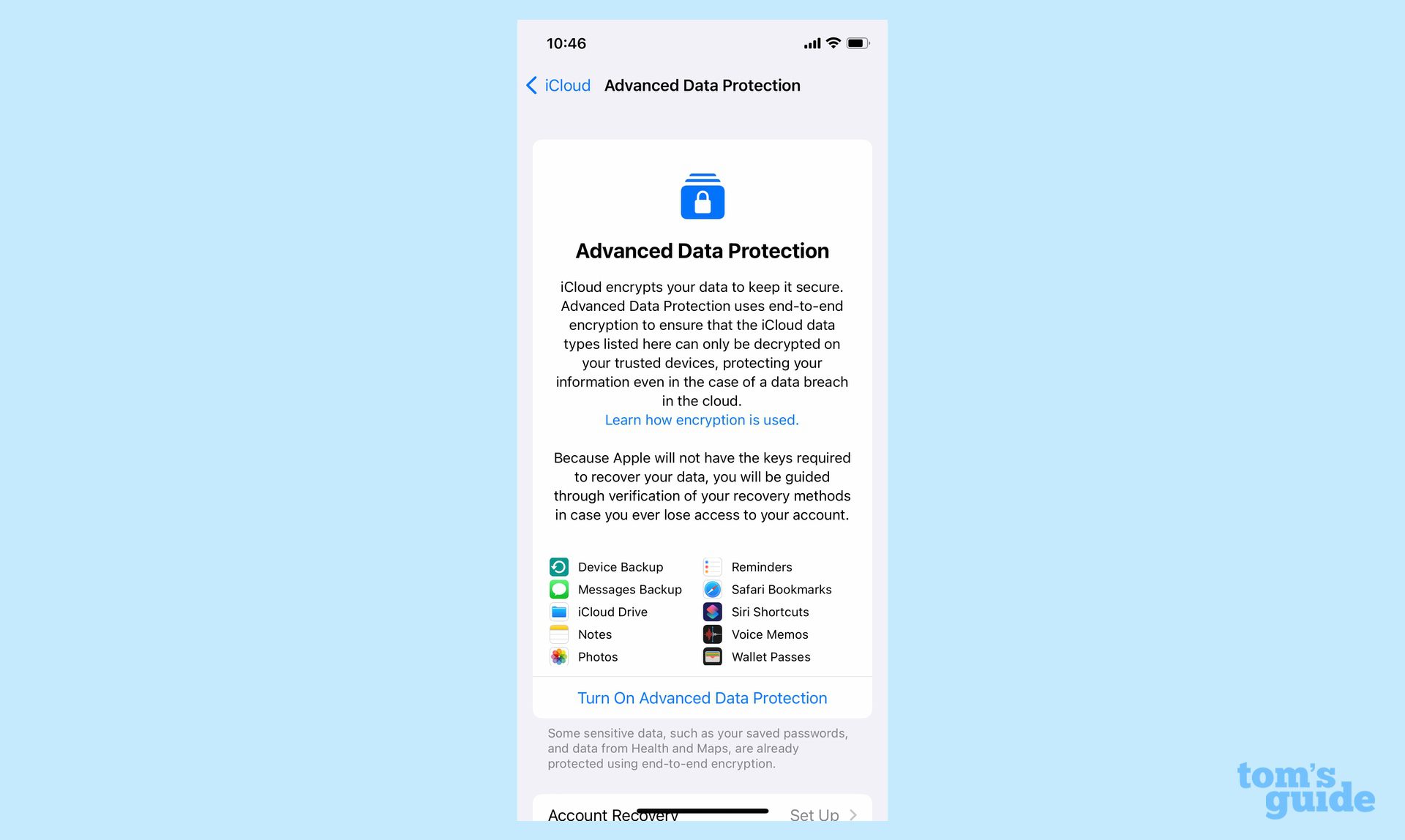 iOS 16.2 Función de protección de datos avanzada de iCloud
