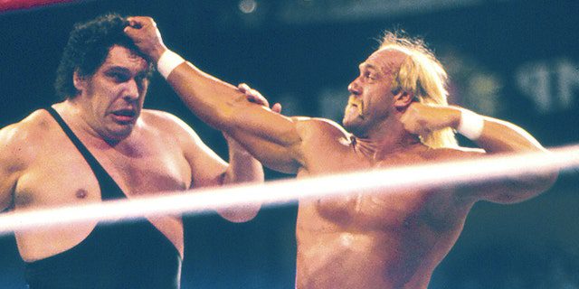Hulk Hogan vs. Andre the Giant Wrestlemania Vl 27 de marzo de 1988 en el Historic Convention Hall de Atlantic City, Nueva Jersey, 22 de marzo de 1988.