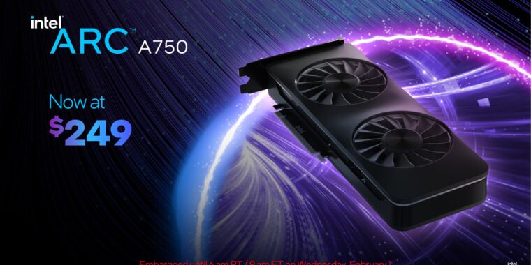 Intel baja el precio de la GPU Arc A750 mientras hace alarde de mejoras en los controladores