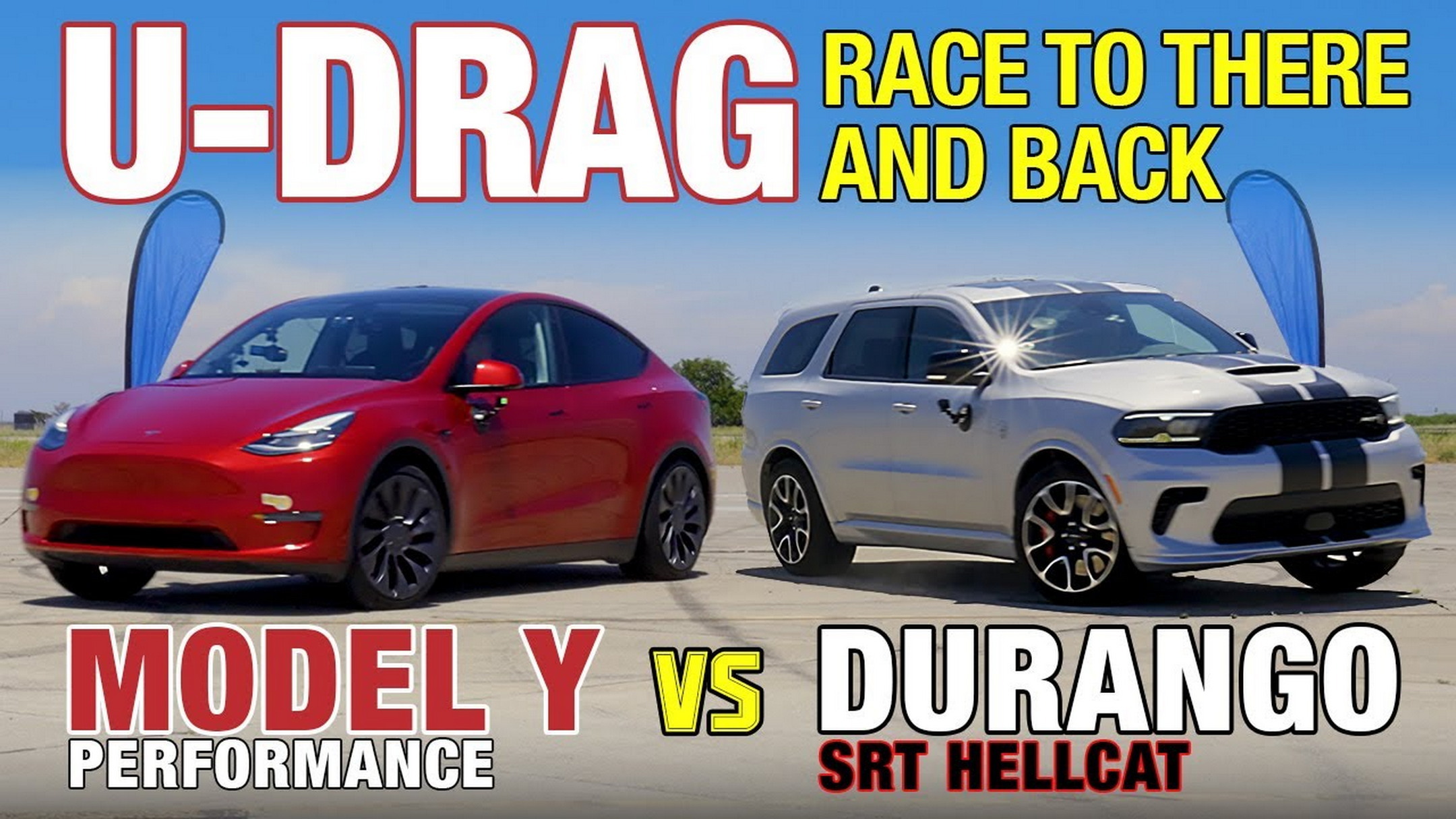 Dodge Durango SRT Hellcat supera al Tesla Model Y en la carrera U-Drag