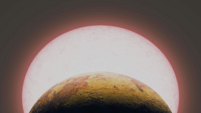 Impresión artística de un planeta masivo cerca de una estrella.