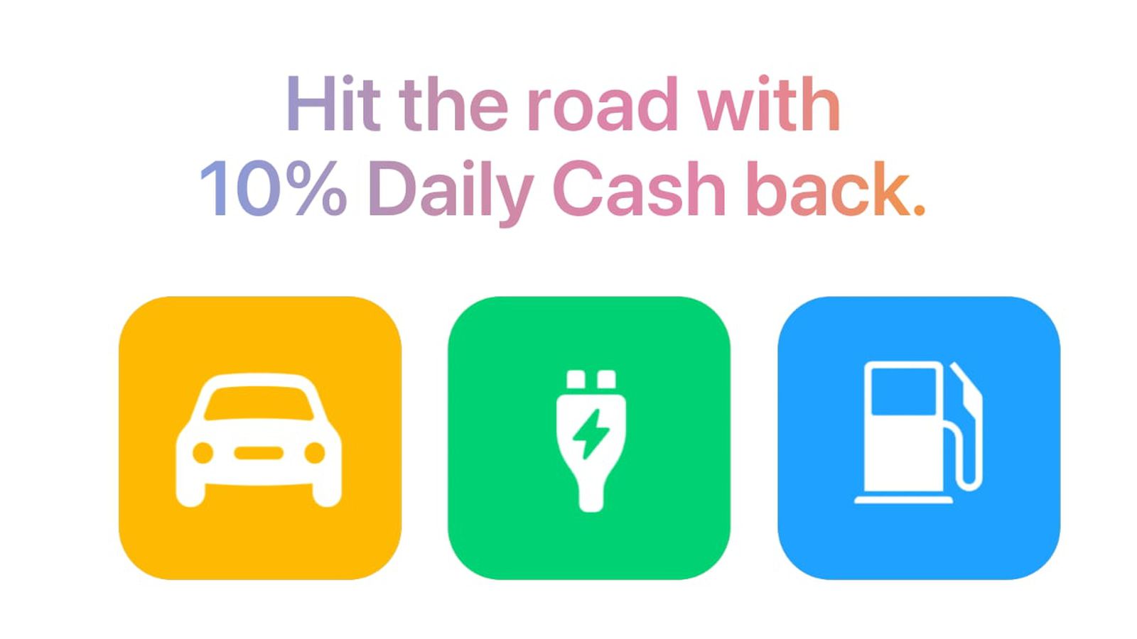 La promoción Apple Card ofrece un reembolso diario del 10% en efectivo en la carga de vehículos eléctricos y de gasolina