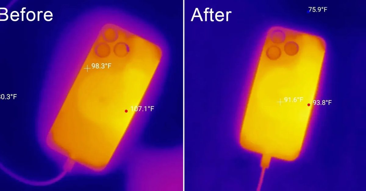 La termografía muestra el antes y el después
