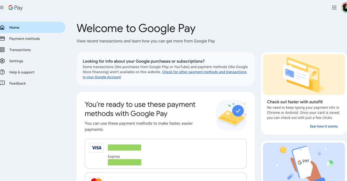 Google Pay en la web tiene un rediseño Material 3