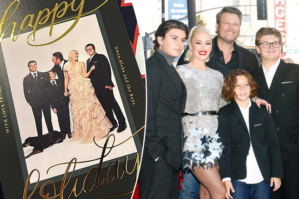 Los hijos de Gwen Stefani casi la superaron en su tarjeta de Navidad familiar de 2023 con Blake Shelton