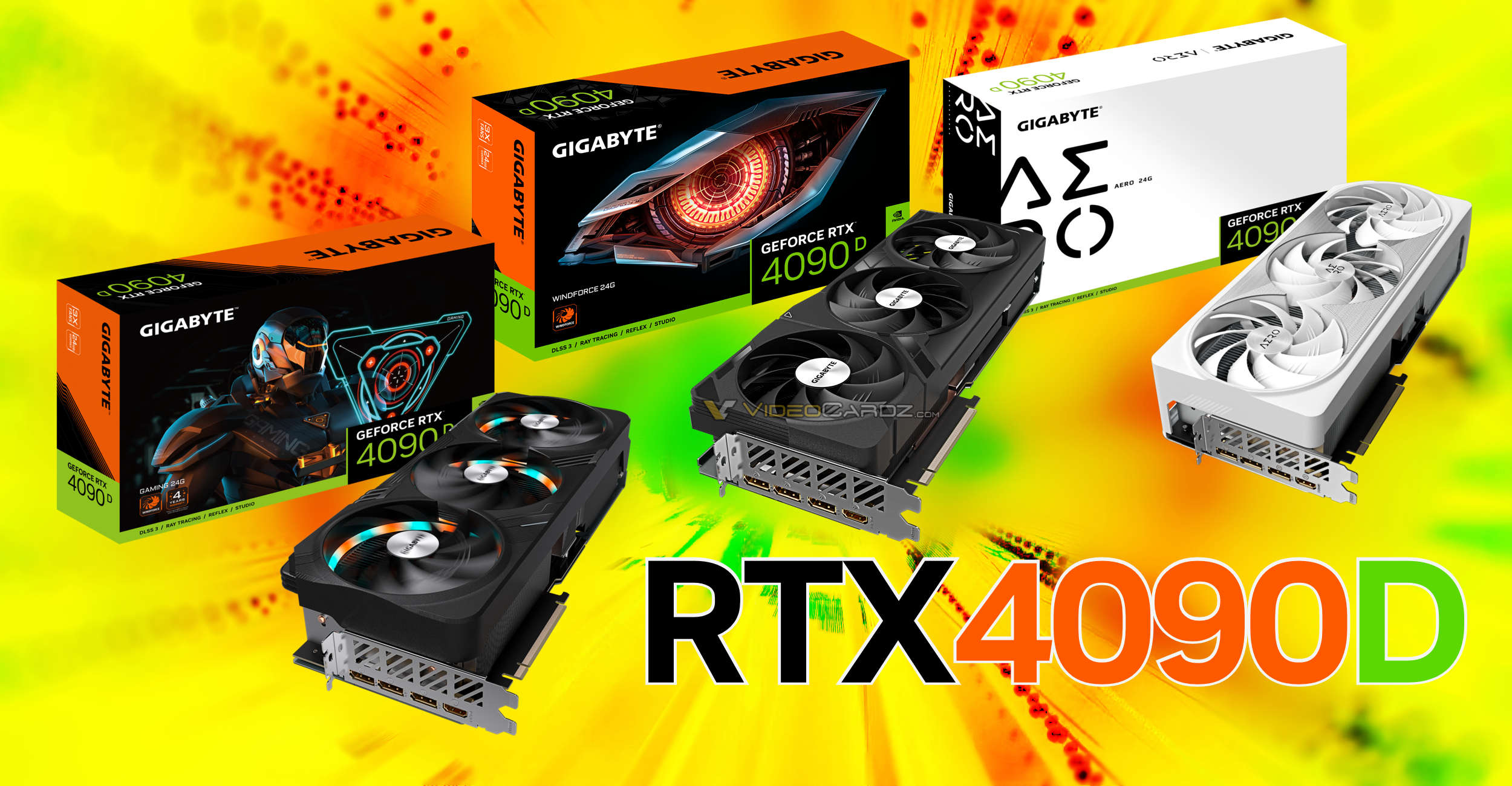 Gigabyte lanzará tres tarjetas GeForce RTX 4090D con el mismo diseño, pero sin el OC de fábrica