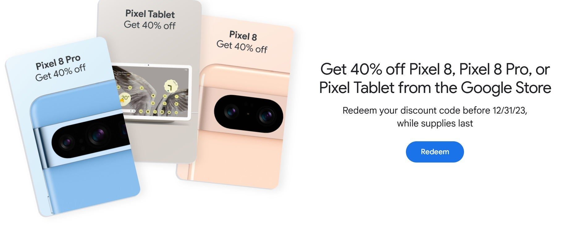 Puede ahorrar un 40 % en Pixel 8, Pixel 8 Pro o Pixel Tablet si es miembro Gold, Platinum o Diamond de Google Play Points. Los miembros de Google Play Points Gold y superiores pueden obtener un 40 % de descuento en la serie Pixel 8 y Pixel. tableta
