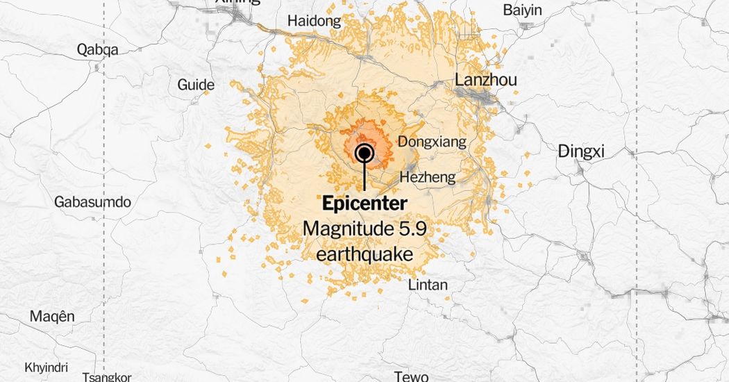 Mapa: Un terremoto de magnitud 5,9 sacude el noroeste de China