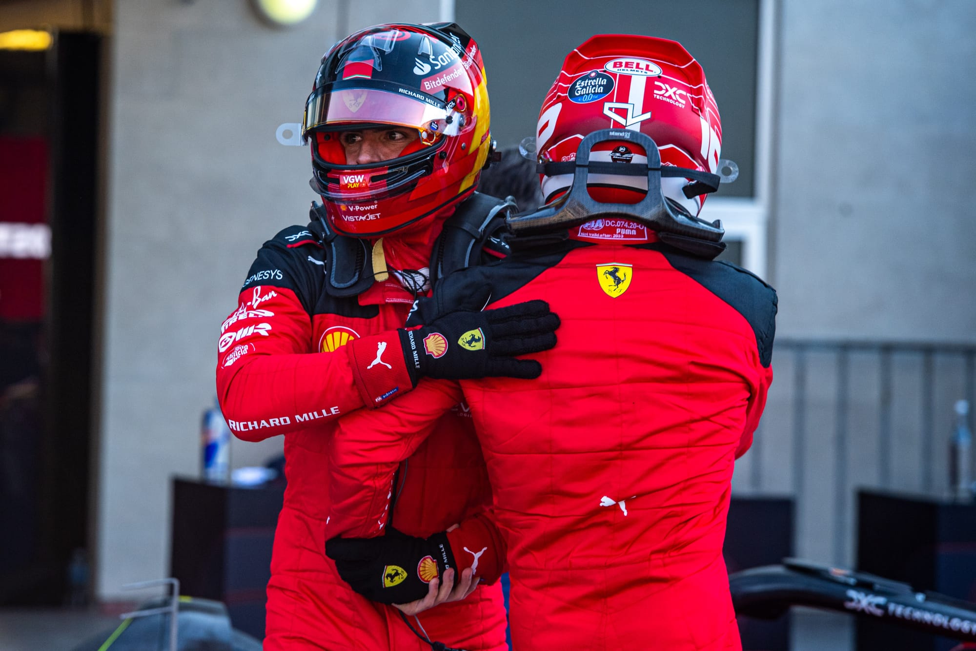 Carlos Sainz y Charles Leclerc, Ferrari, Fórmula 1