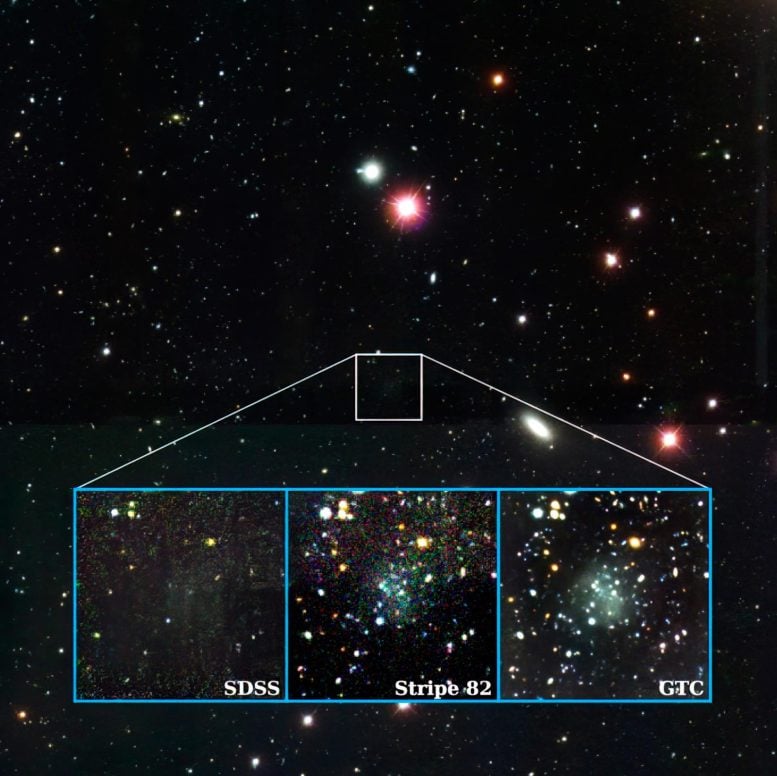 Nube Galaxy a través de diferentes telescopios