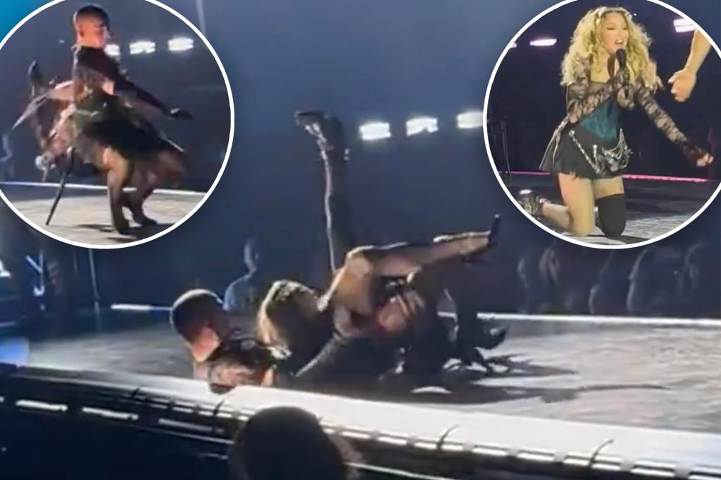 Madonna se estrella en el escenario en un accidente en un concierto en Seattle: 'Alguien fue expulsado'