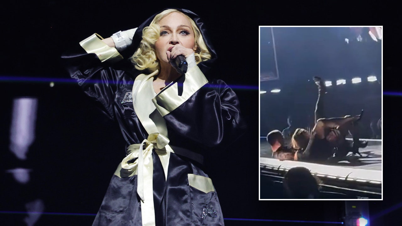 Madonna cae torpemente de una silla durante un concierto en Seattle
